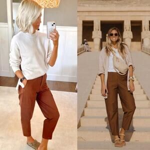 NEW Lululemon Utilitech Cargo Pocket High Rise Cropped Brown Pant Sz 33 XL Baggy